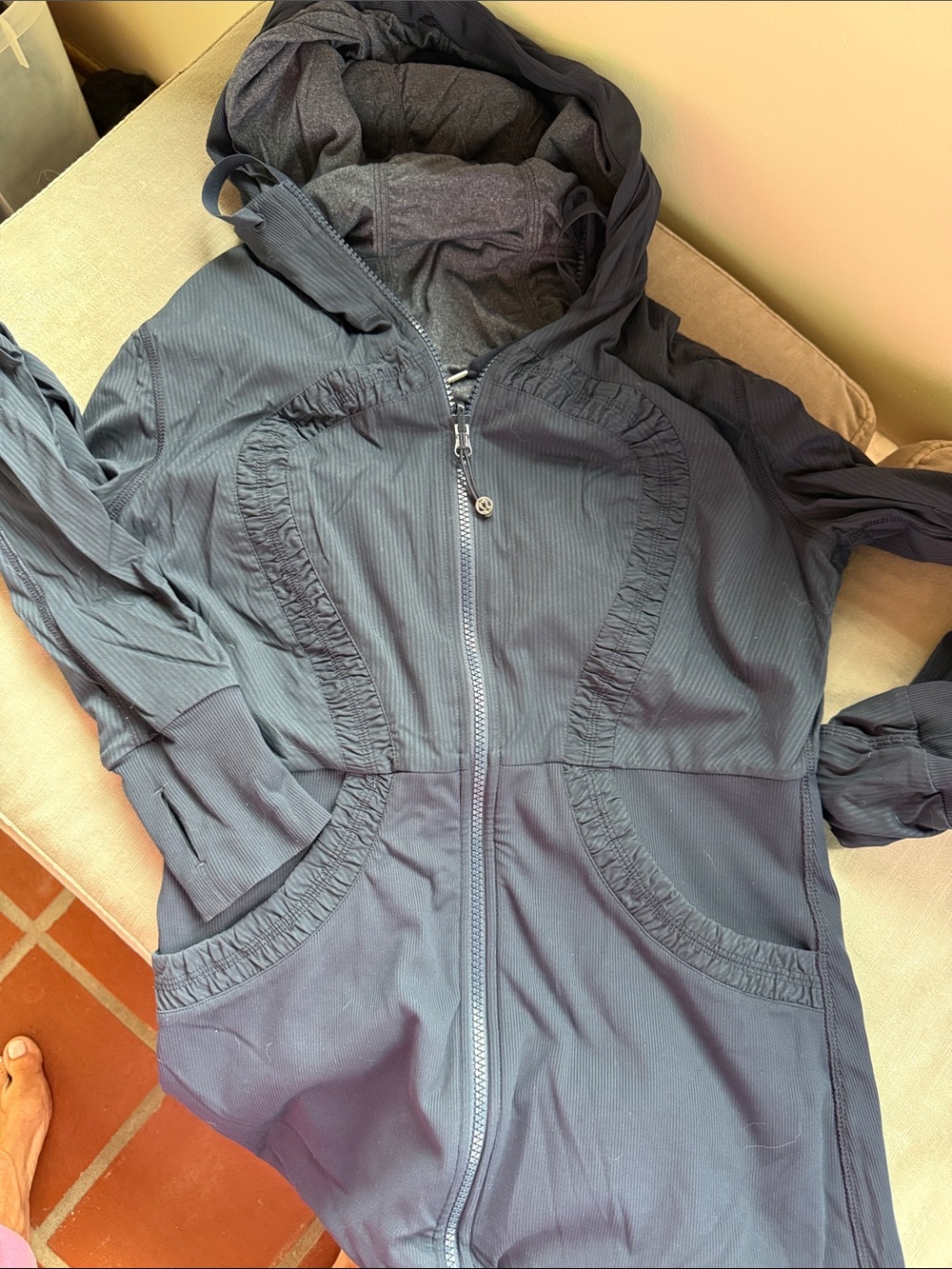 lululemon athletica Navy Blue Hooded Zip-Up Jacket